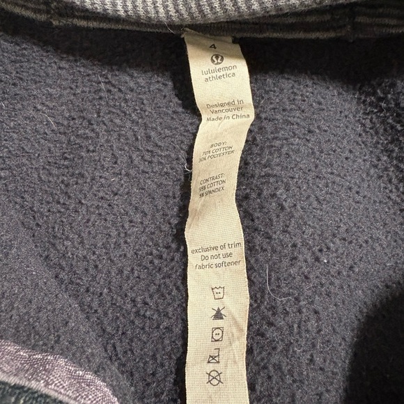 Lululemon Striped Grey Scuba Hoodie Zip-up Jacket Size 4 - Picture 2 of 9